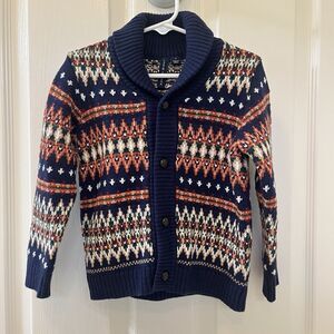 Janie and Jack Merchant Marine Fair Isle The Library Cardigan Sweater Boys SZ 3